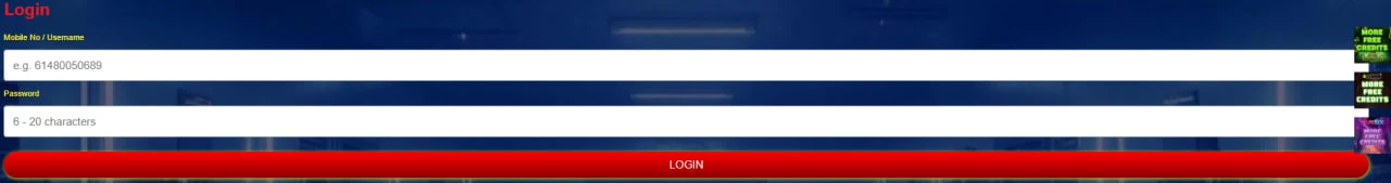 MethSpin Casino login screen on desktop browser